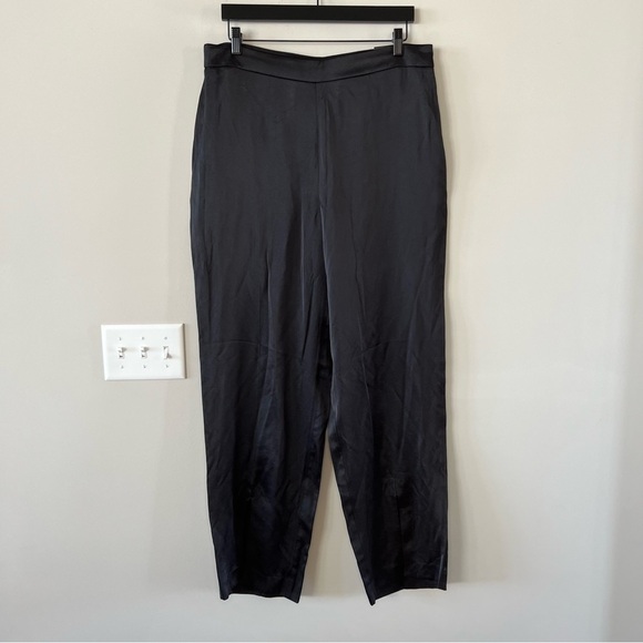 NWT! Express Dressy High Waisted Satin Straight Pants with Slit at the Ankle - Picture 6 of 10